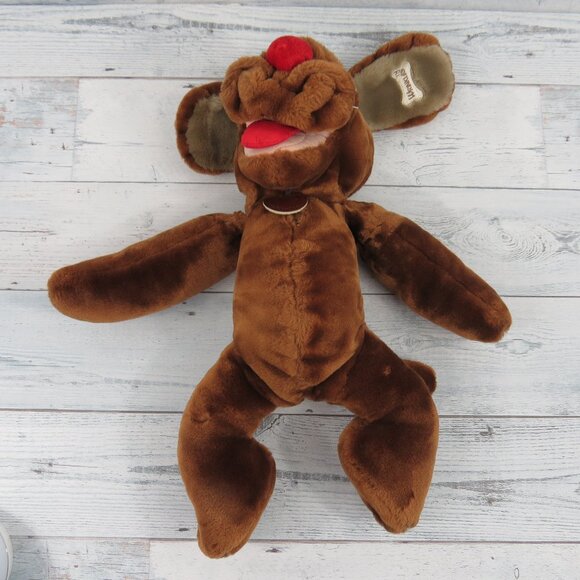 Vtg Heritage Collection Wrinkles Dog Hand Puppet 18" Plush Stuffed Animal Outfit - Picture 3 of 16